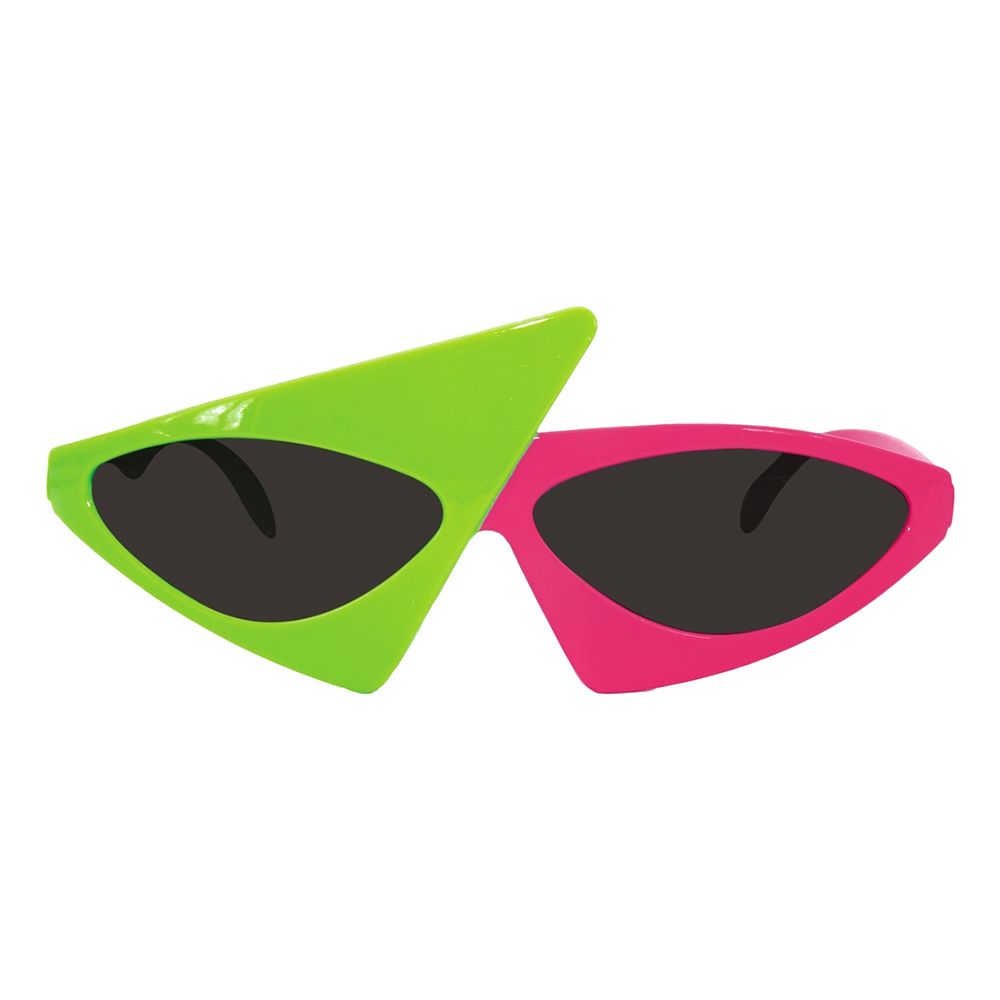Glasögon 80's Asymmetriska Rosa/Grön