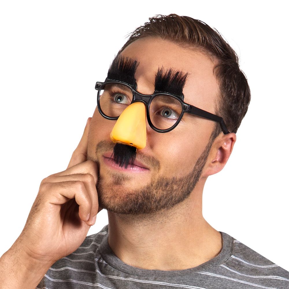 Glasögon med Näsa och Mustasch