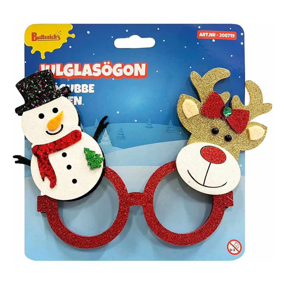 Glasögon Snögubbe och Ren