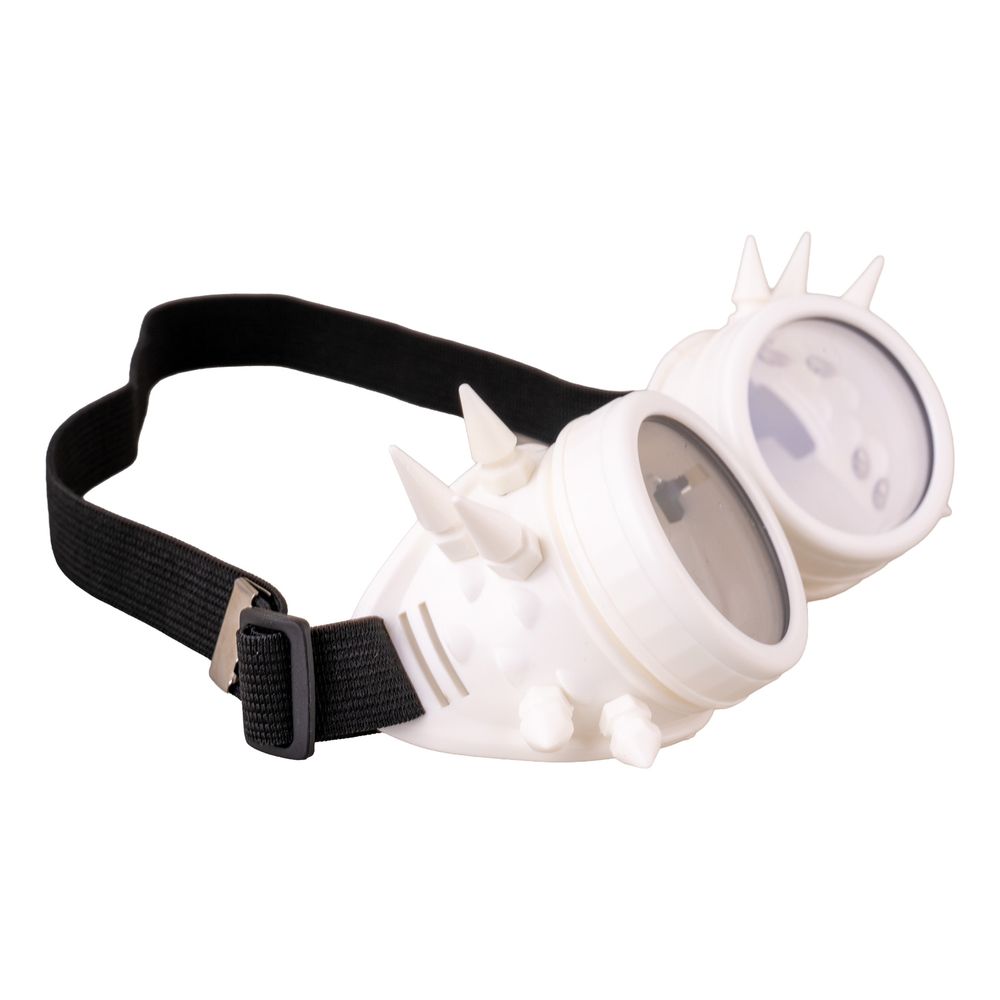 Steampunk Briller med Nitter Hvid