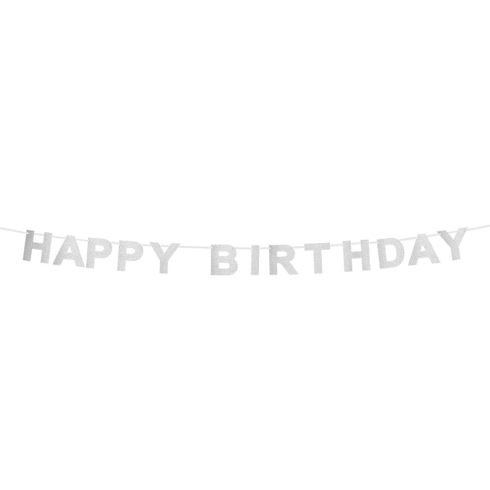 Glittergirlang Happy Birthday Silver