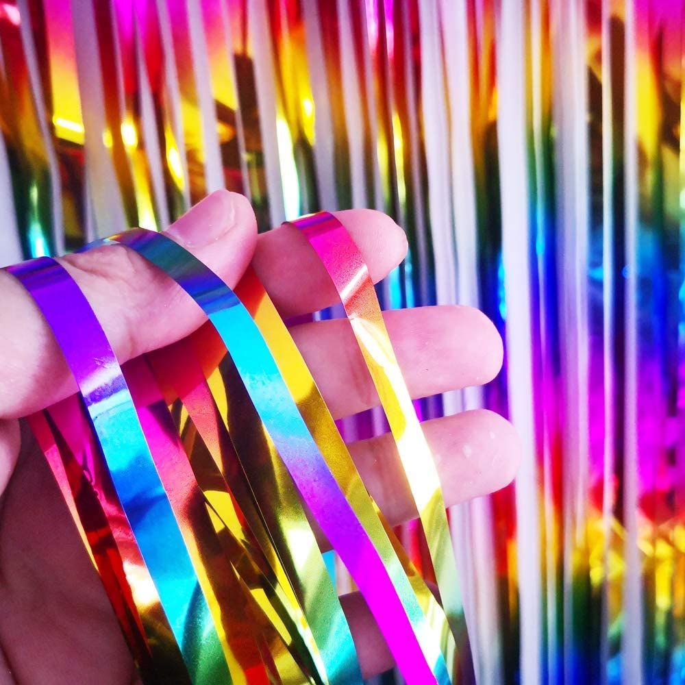 Glitterdraperi Regnbue Smale Remser