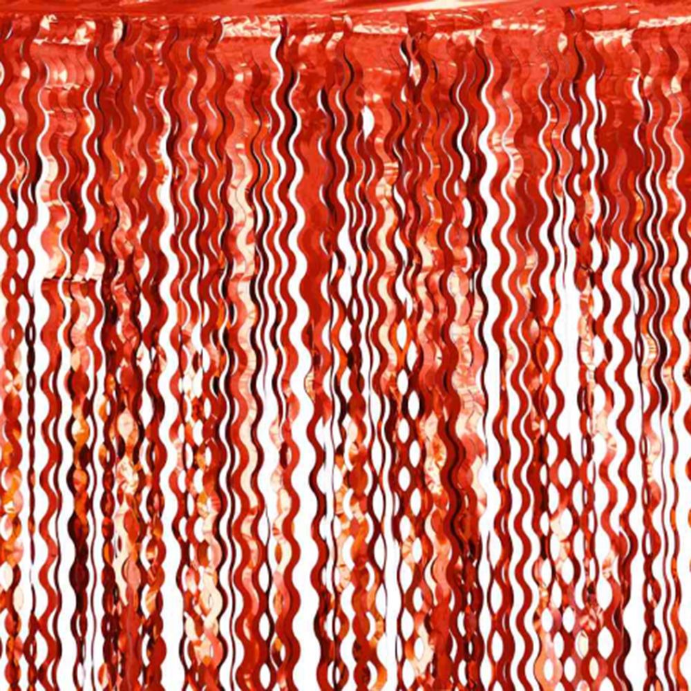 Glitterdraperi Swirls Rød Metallic