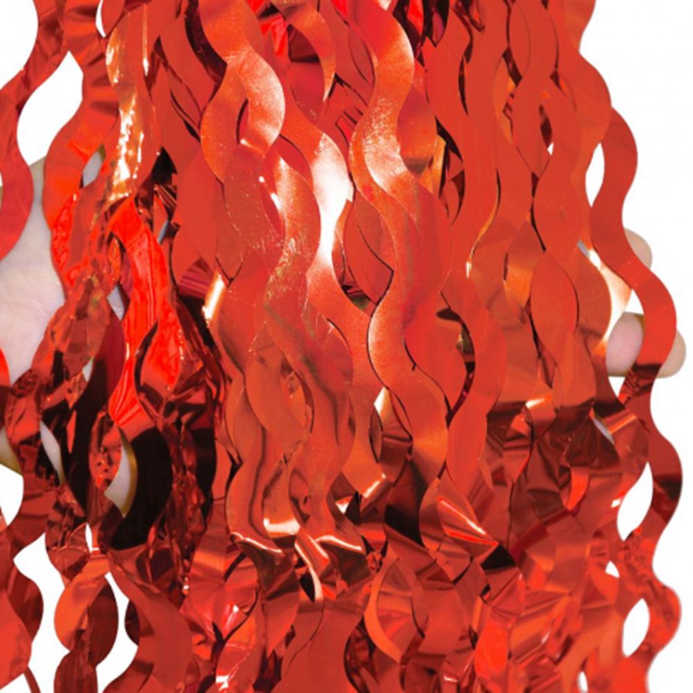 Glitterdraperi Swirls Rød Metallic