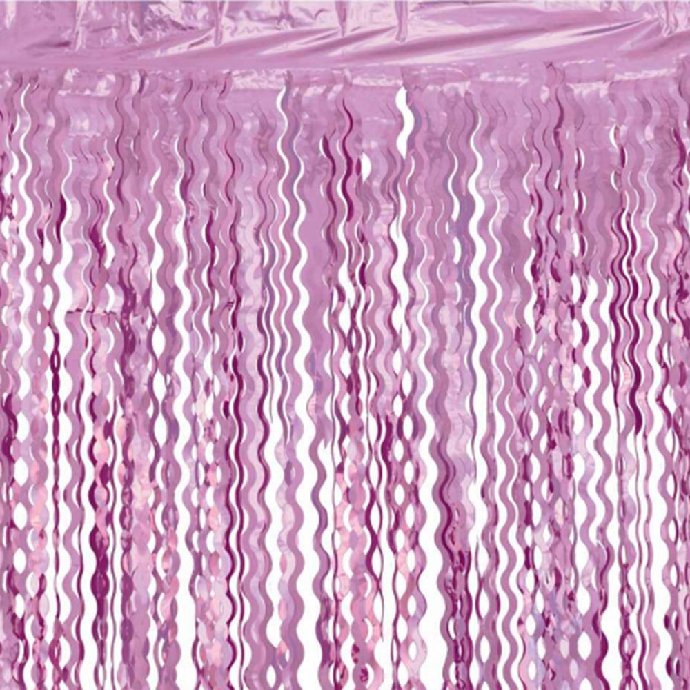 Glitterdraperi Swirls Rosa Metallic