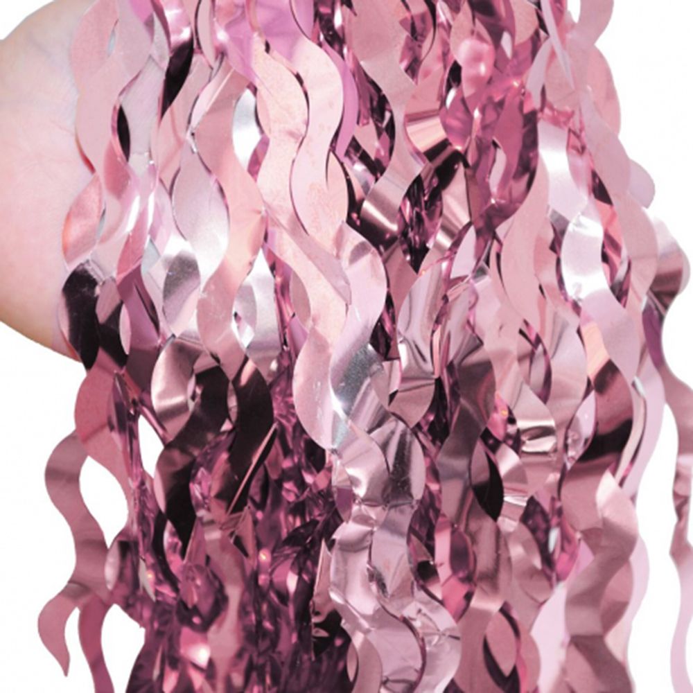 Glitterdraperi Swirls Rosa Metallic