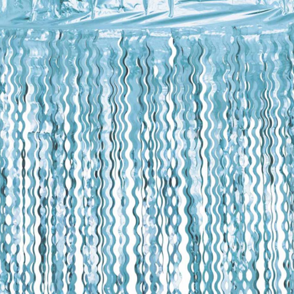 Glitterdraperi Swirls Turkis Metallic
