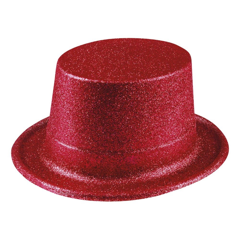 Glitterhatt Rød