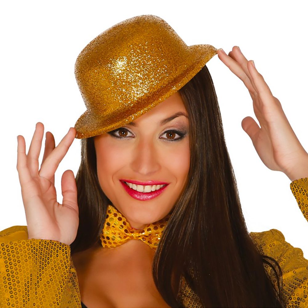 Glitrende Bowlerhatt Gull