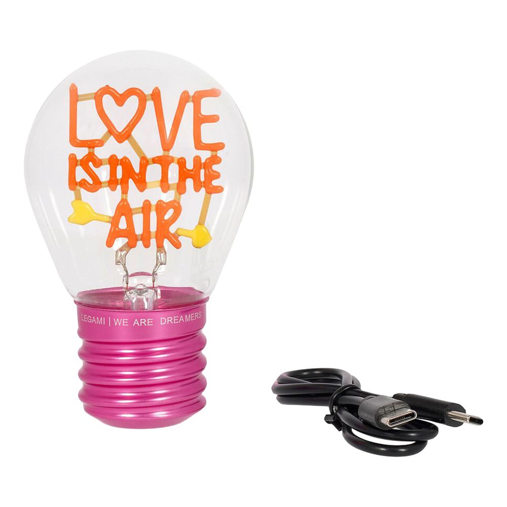Bordlampe i lyspæreform Love is in the air