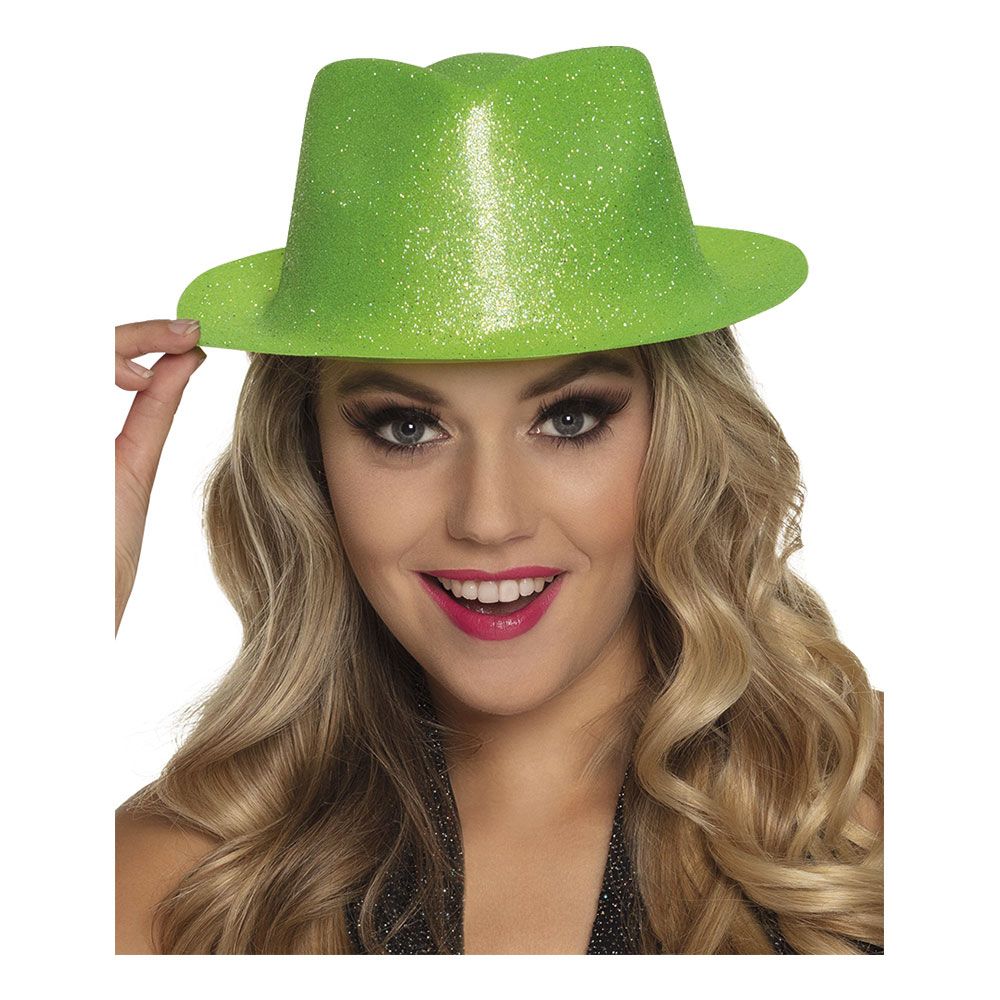Gnistrende Neongrønn Hatt
