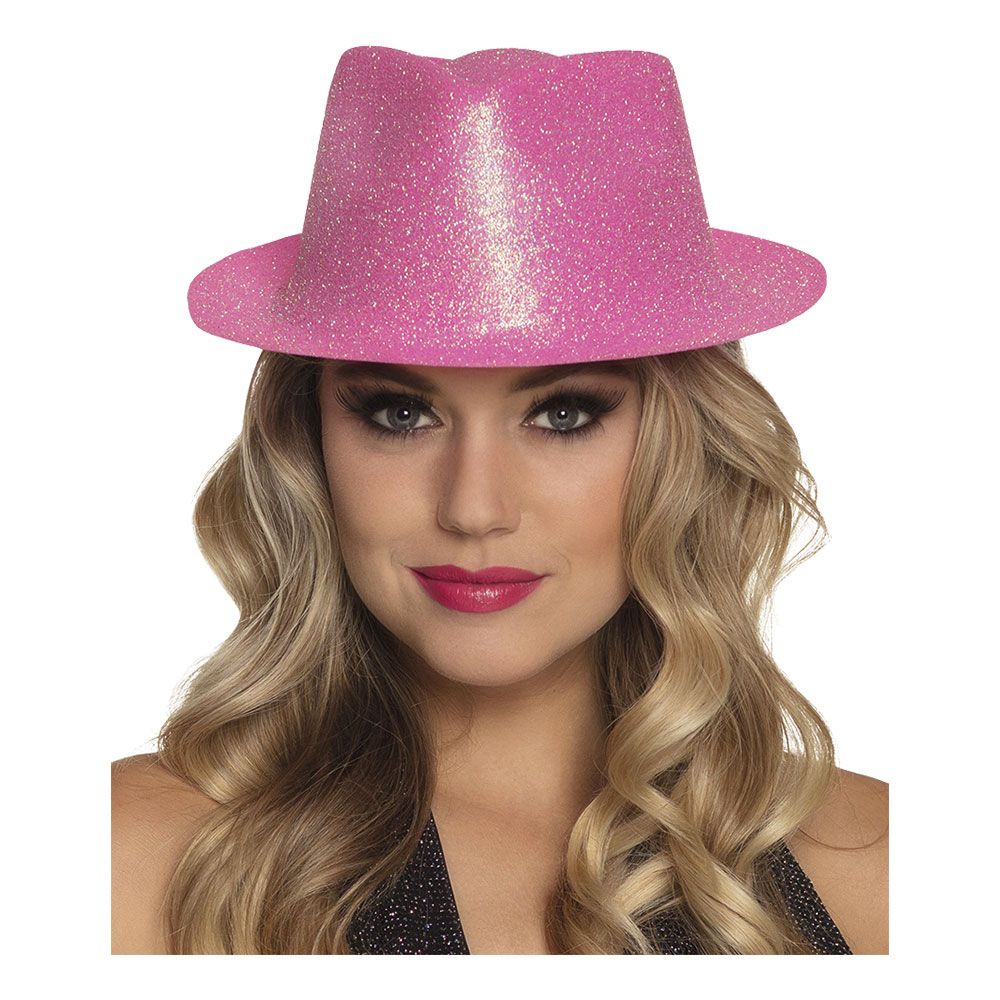 Gnistrende Neonrosa Hatt