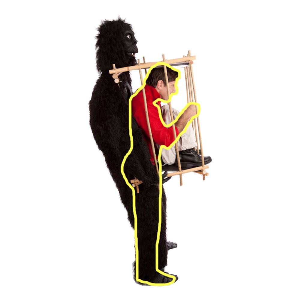 Gorilla med Bur Kostume
