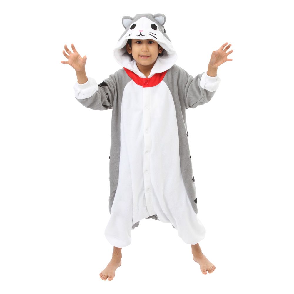 Grå Katt Barn Kigurumi