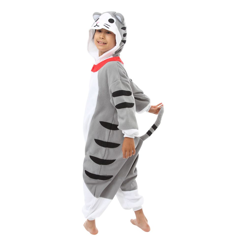 Grå Katt Barn Kigurumi