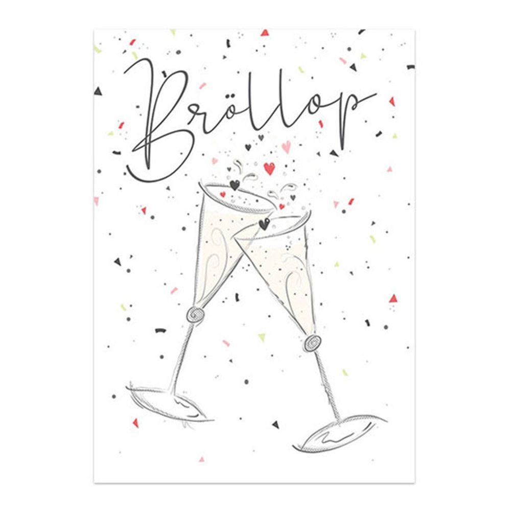Gratulasjonskort Bröllop To Glass Bobler