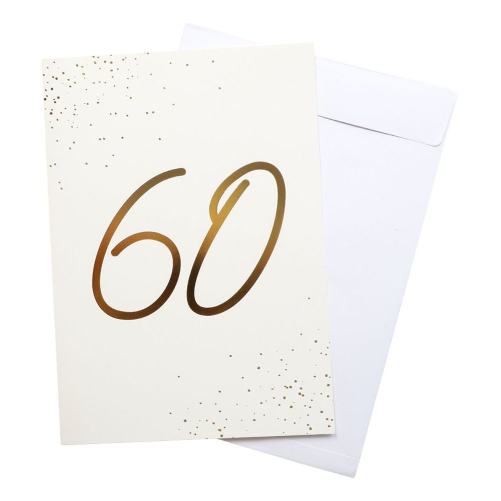 Gratulasjonskort Gull 60 med Konvolutt