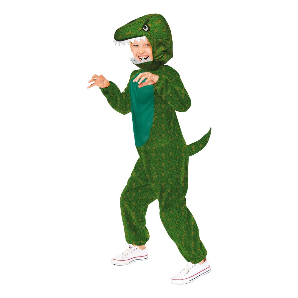 Vihreä Dinosaurus Onesie Lasten Naamiaisasu