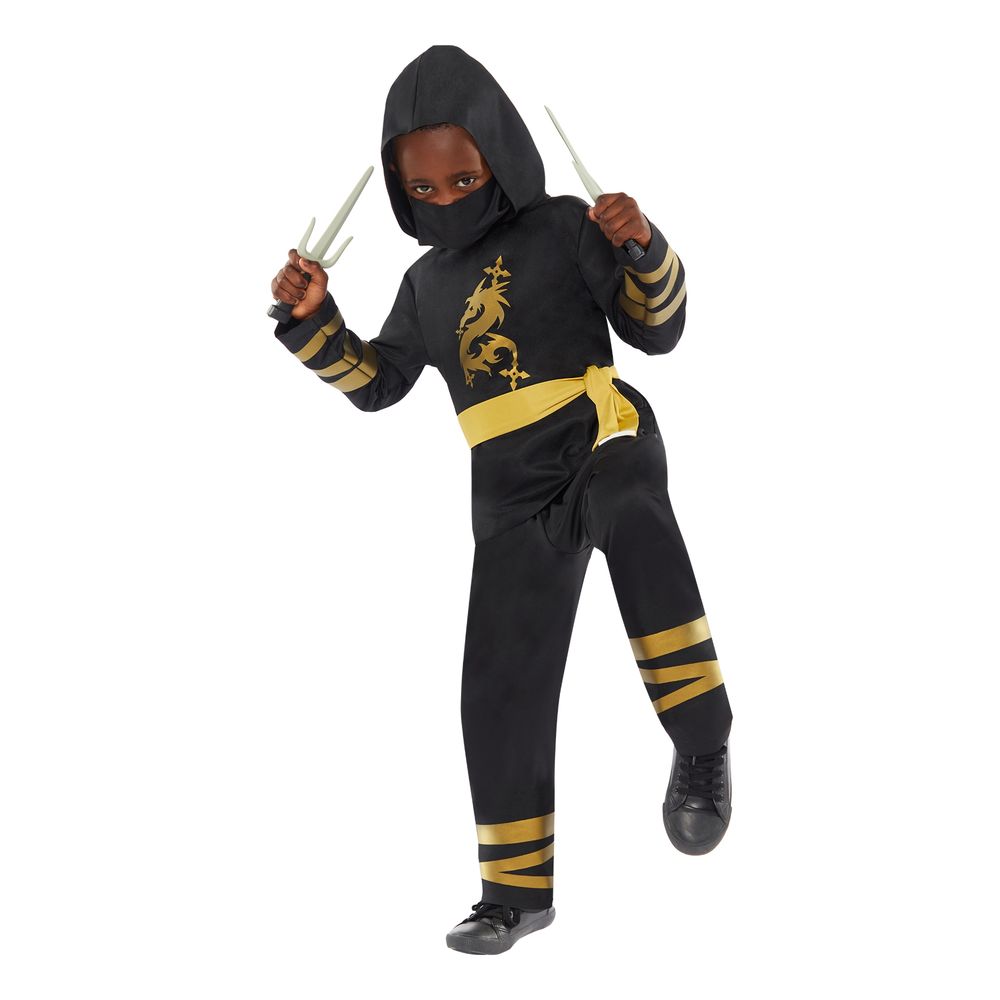 Kultainen Ninja Lasten Naamiaisasu