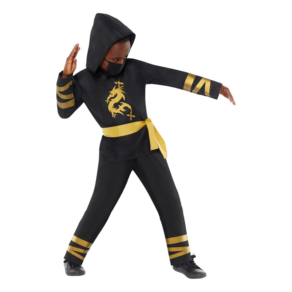 Kultainen Ninja Lasten Naamiaisasu