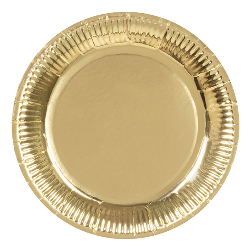 Guld Papperstallrikar Metallic