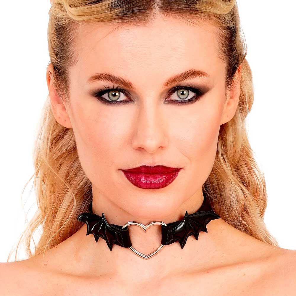 Halsketju Choker Sydän Lepakko