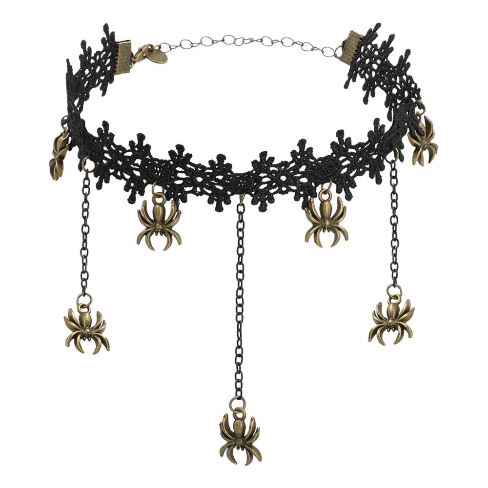 Halskæde Choker med Edderkopper