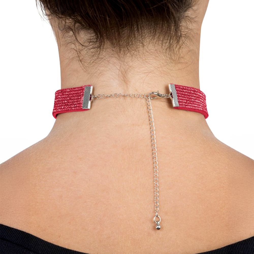 Strassikoristeinen Punainen Choker-kaulakoru