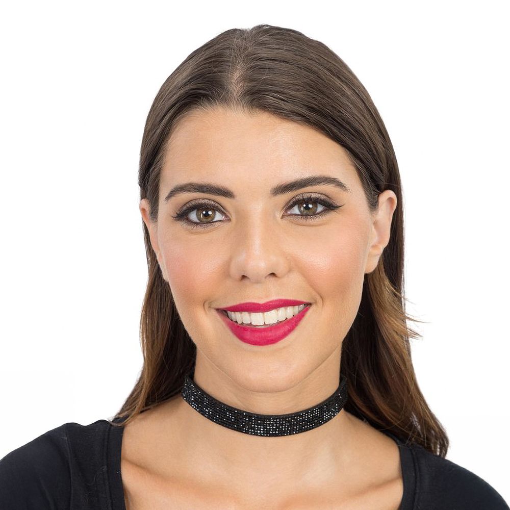 Strassikoristeinen Musta Choker-kaulakoru