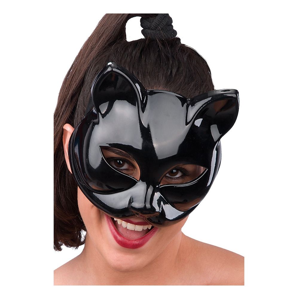 Halvmaske Katt Svart
