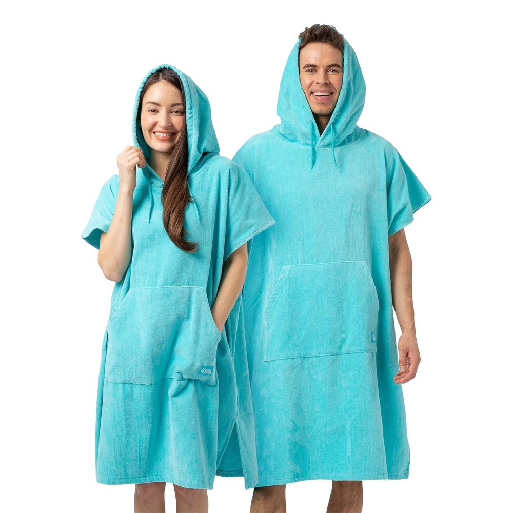 Håndkle Poncho Korallblå