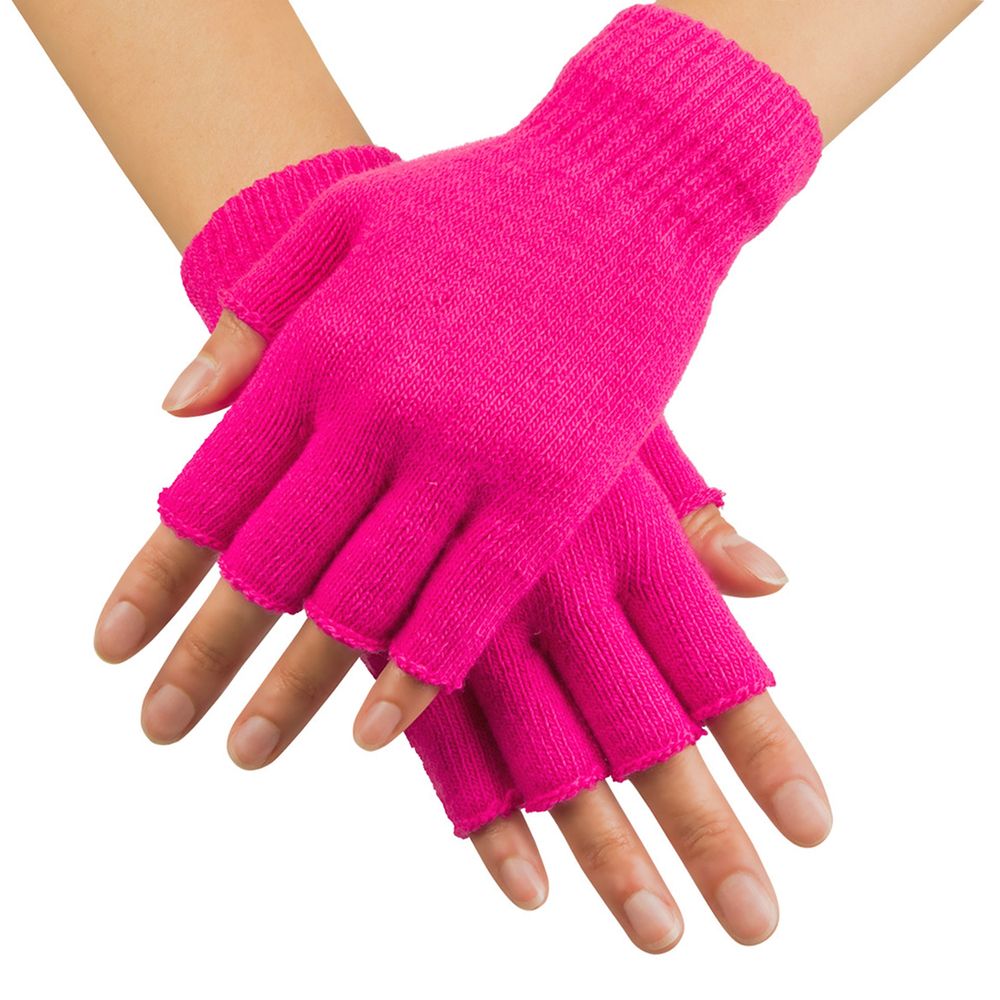 Hansker Fingerløse Neonrosa