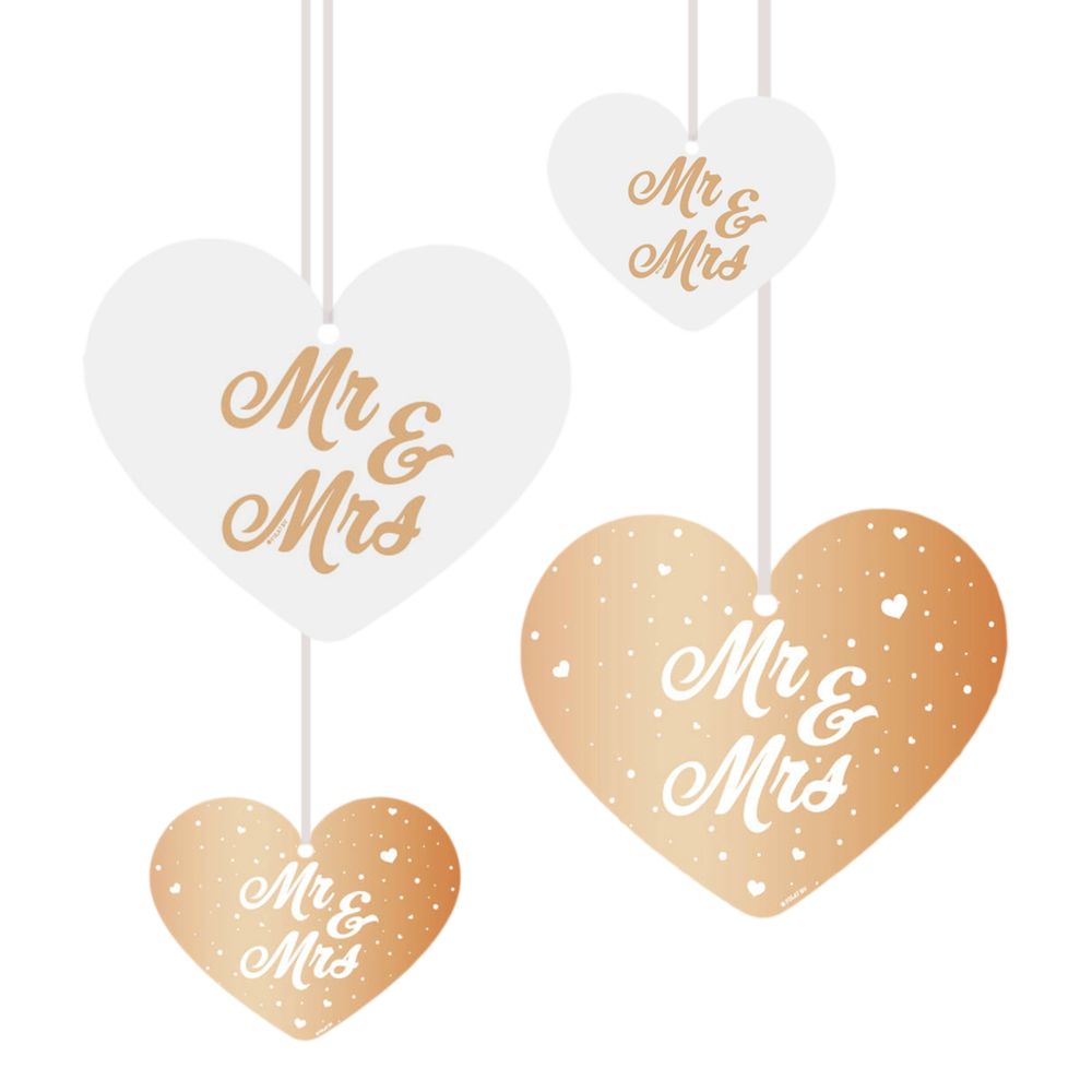 Hengende Dekorasjon Hjerter Mr & Mrs