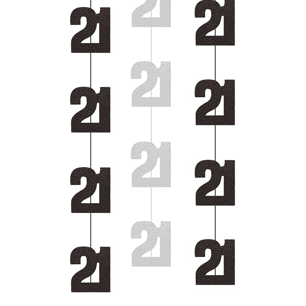 Hængende Dekorationer 21 Sort/Sølv