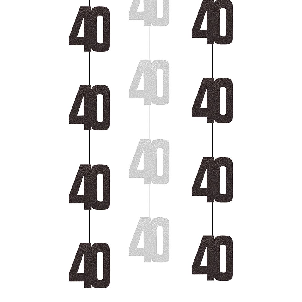 Hängande Dekorationer 40 Svart/Silver