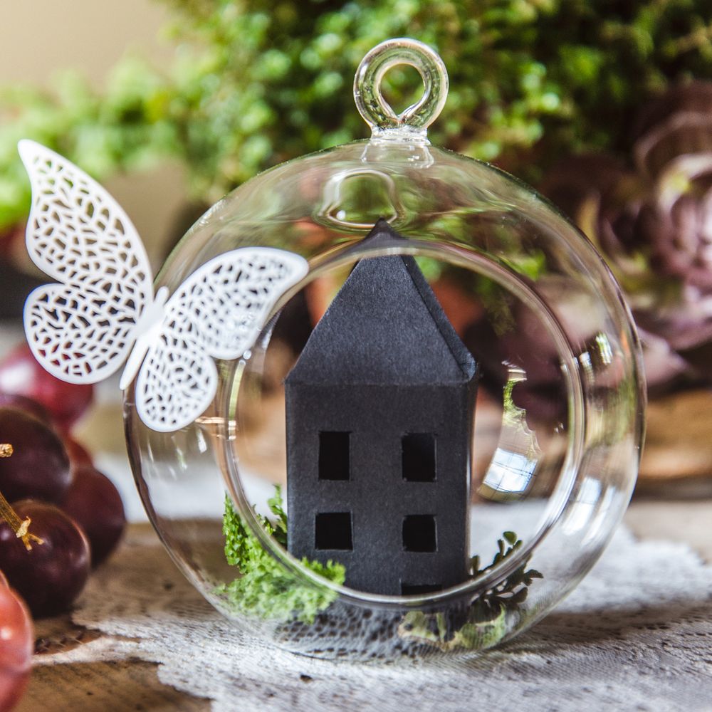 Hengende Lyslykter Glasskule