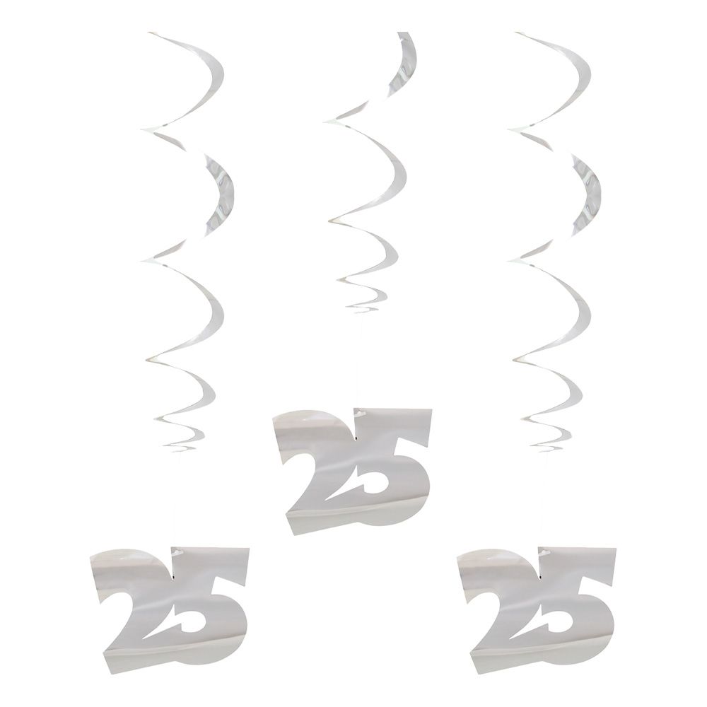 Swirls 25 Sølv Hængende Dekoration