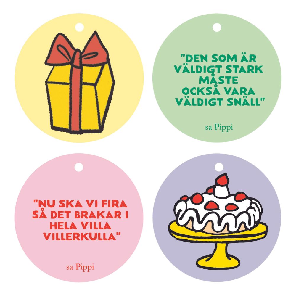 Hængeetiketter Pippi Langstrømpe