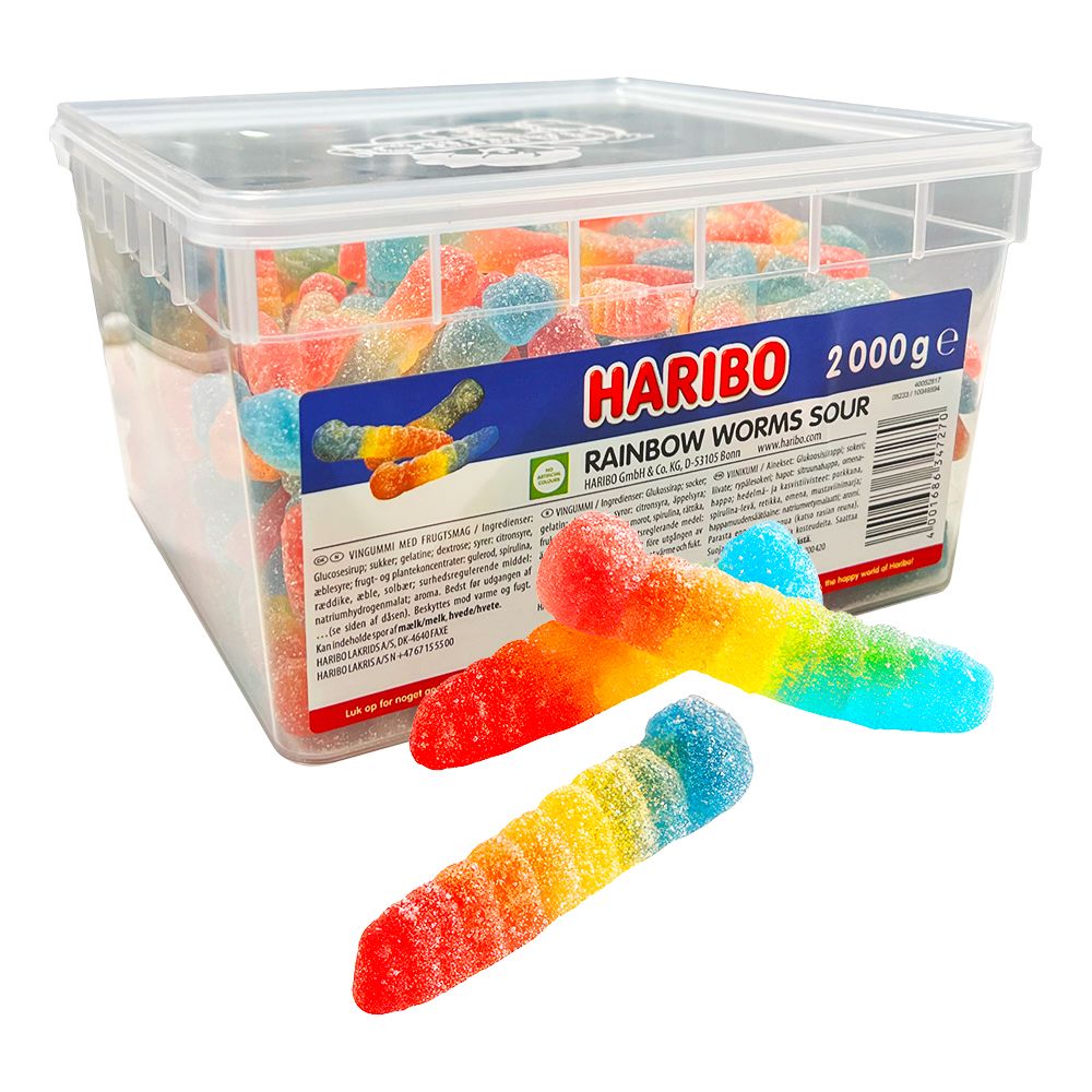 Haribo Rainbow Worms Sour Storpack