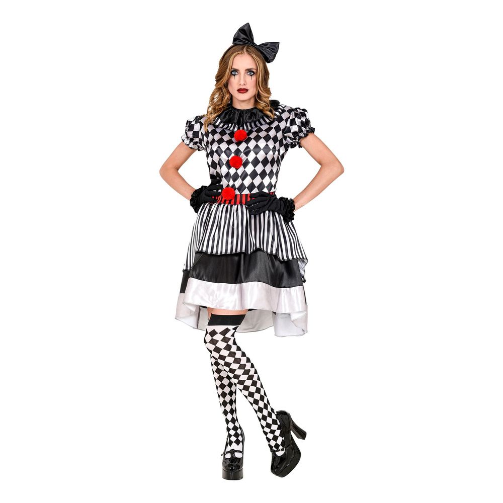 Harlequin Klovn Dame Kostyme