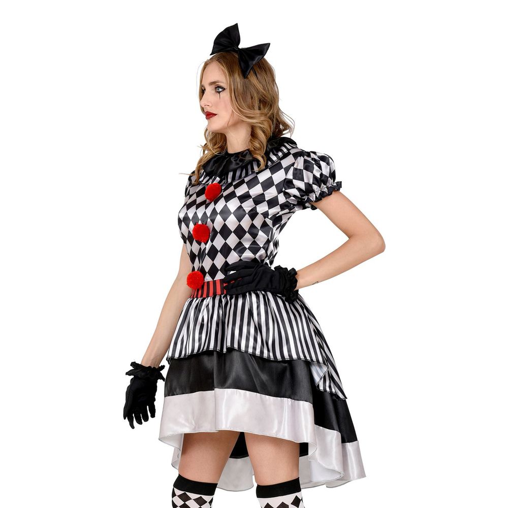 Harlequin Klovn Dame Kostyme