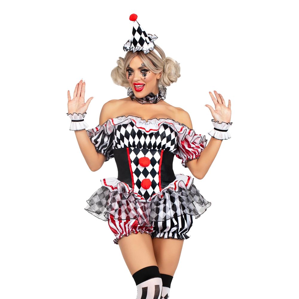 Harlequin Clown Deluxe Maskeraddräkt