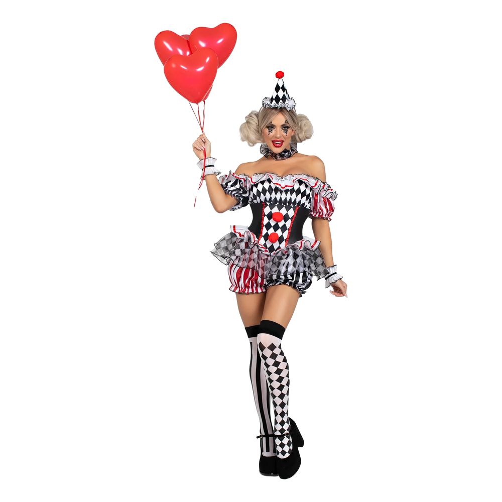 Harlequin Clown Deluxe Maskeraddräkt