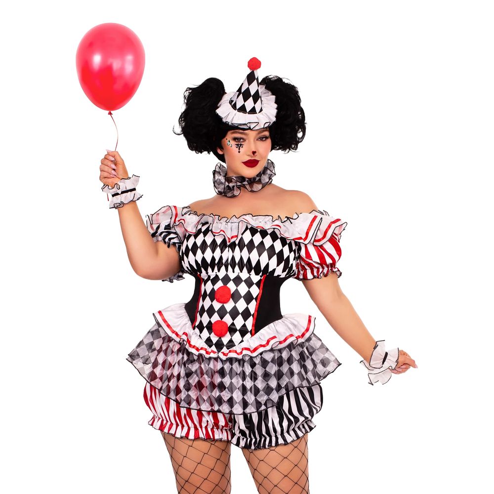 Harlequin Clown Deluxe Maskeraddräkt
