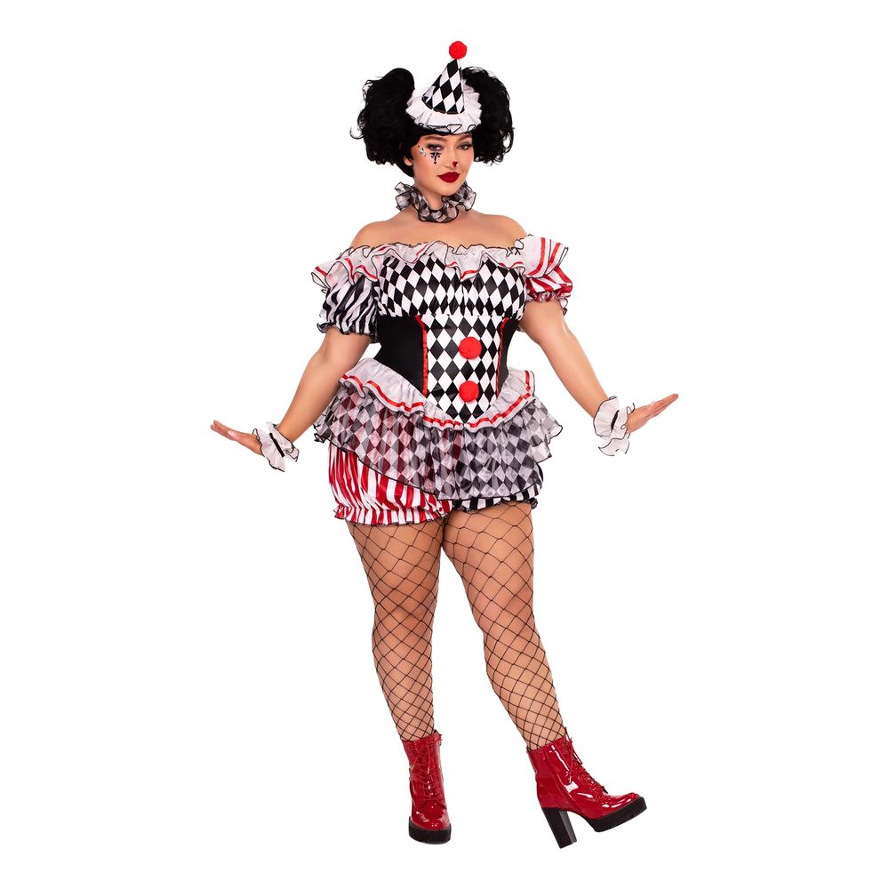 Harlequin Clown Deluxe Maskeraddräkt
