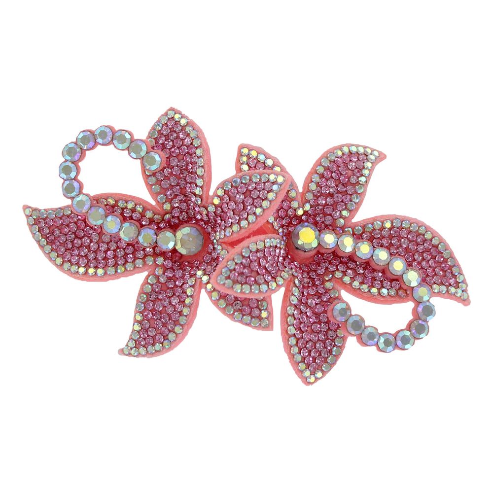 Hårspänne Blommor med Strass Rosa Deluxe