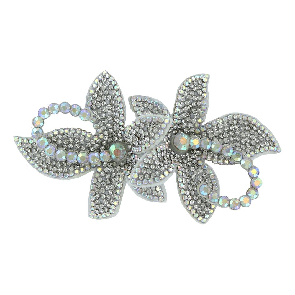Hårspenne Blomster med Strass Sølv Deluxe