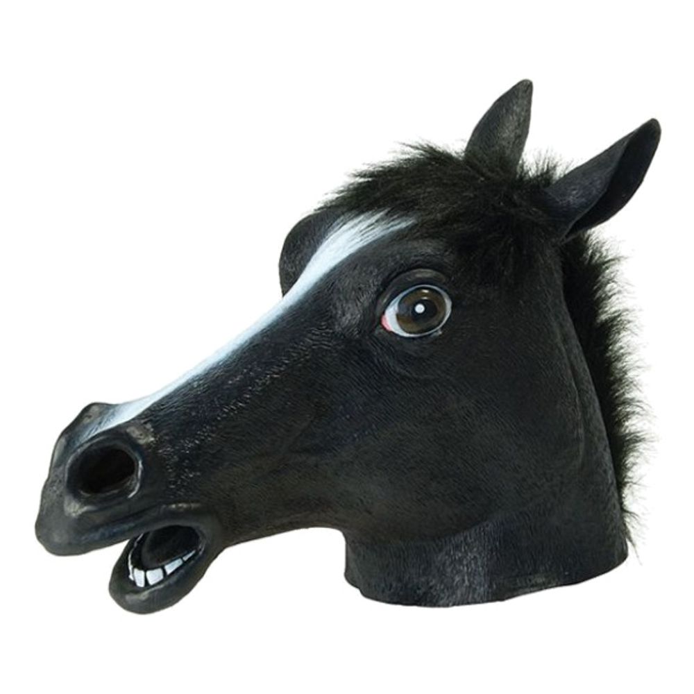 Sort Hestemaske i Gummi