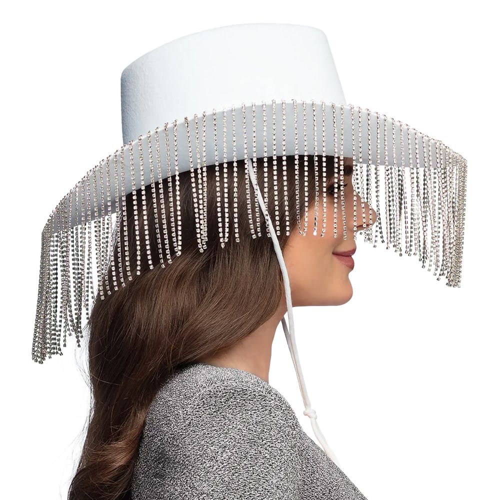 Cowboyhatt Showgirl Vit