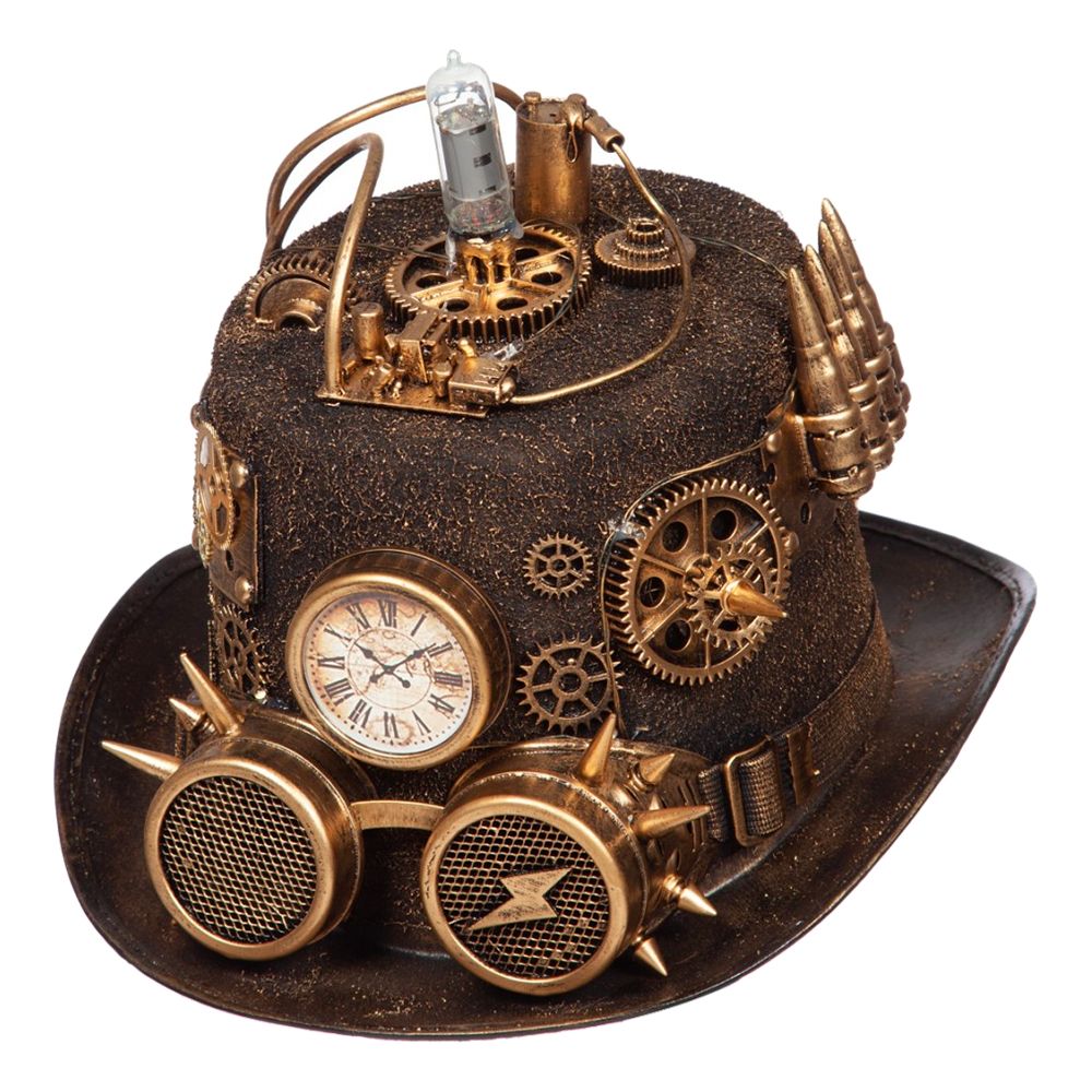Hatt Steampunk med Belysning Deluxe
